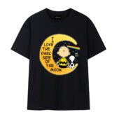 Snoopy I Love The Dark Side Of The Moon Front Tshirt Black - OtherBrick