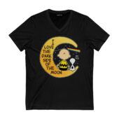 Snoopy I Love The Dark Side Of The Moon Front Vneck Black - OtherBrick