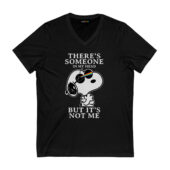 Snoopy Pink Floyd There’s Someone In My Head But Its Not Me Front Vneck Black - OtherBrick