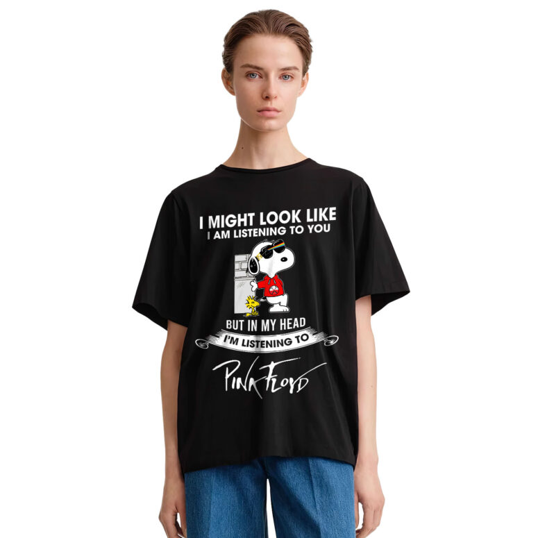 Snoopy Woodstock Listening to Pink Floyd DSTOM The Wall Shirt Snoopy Woodstock Listening to Pink Floyd DSTOM The Wall Shirt