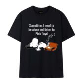 Sometimes I Need To Be Alone And Listen To Pink Floyd Front Tshirt Black - OtherBrick
