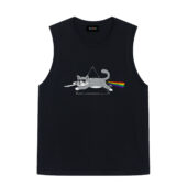 The Dark Side Of Cats Pink Floyd Front Tank Black - OtherBrick