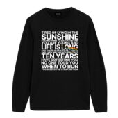 Ticking Away The Moments That Make Up A Dull Day Time Lyric Pink Floyd Front Longsleeve Black - OtherBrick
