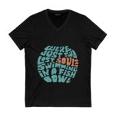 We’re Just Two Lost Souls Swimming In A Fish Bowl Pink Floyd Front Vneck Black - OtherBrick