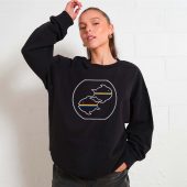We're Just Two Lost Souls Swimming Front Sweater Woman Black - OtherBrick