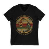 We’re Just Two Lost Souls Swimming In A Fish Bowl Version 6 Pink Floyd Front Vneck Black - OtherBrick
