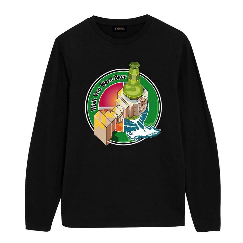 Wish You Were Beer Illustration Pink Floyd Shirt