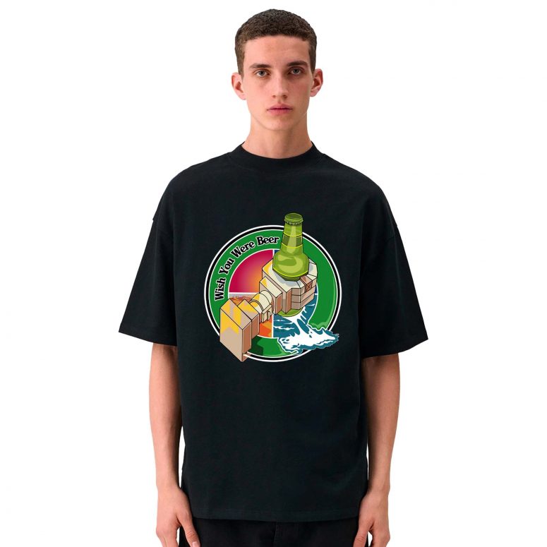 Wish You Were Beer Illustration Pink Floyd Shirt