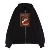 Wish You Were Here Black Front Ziphoodie Black - OtherBrick