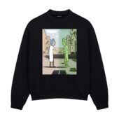 Wish You Were Here X Rick Sanchez Front Sweatshirt Black - OtherBrick
