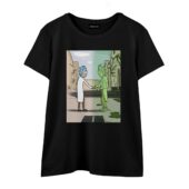 Wish You Were Here X Rick Sanchez Front Wtee Black - OtherBrick