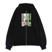 Wish You Were Here X Rick Sanchez Front Ziphoodie Black - OtherBrick
