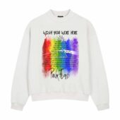 Wish You Were Here Lyric Front Sweatshirt White - OtherBrick