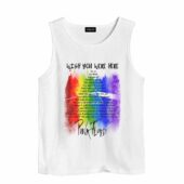 Wish You Were Here Lyric Front Tank White - OtherBrick