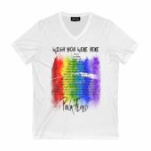 Wish You Were Here Lyric Front Vneck White - OtherBrick