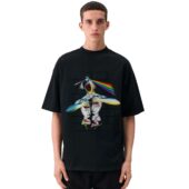 Mockup Tshirt Black Man Front Division Bell 1994 Meets The Dark Side Of The Wall Pink Floyd Shirt - OtherBrick