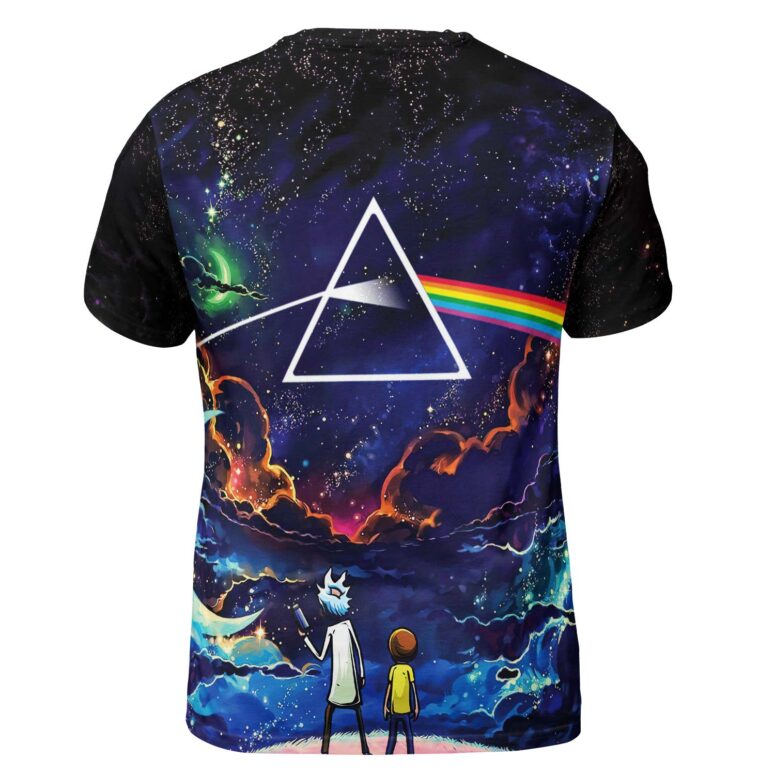 Rick and Morty Looking to DSOTM Pink Floyd Shirt