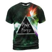 Dark Side Of Moon Galaxy Green Pink Floyd Shirt