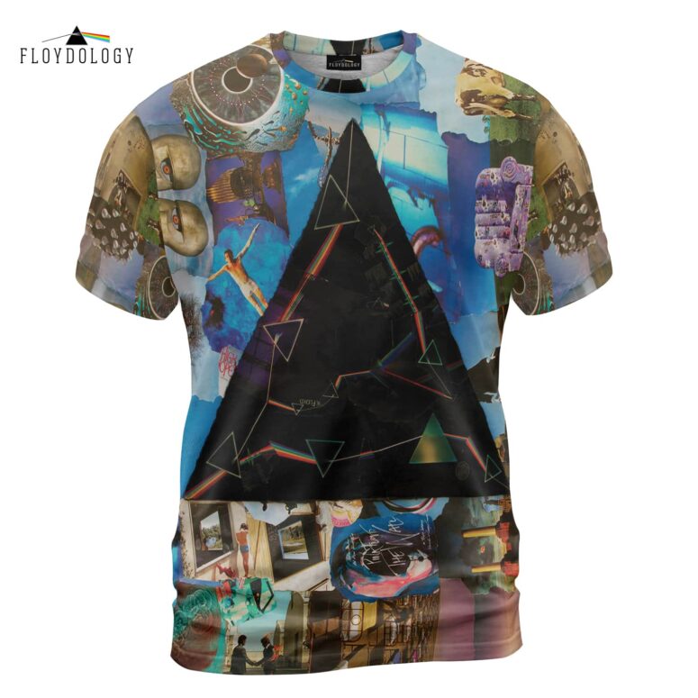 Dark Side Of The Moon Pulse Pink Floyd Album Collage Full Print Shirt Dark Side Of The Moon Pulse Pink Floyd Album Collage Full Print Shirt