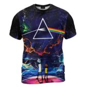 Shirt Front Rick And Morty X Pink Floyd - OtherBrick