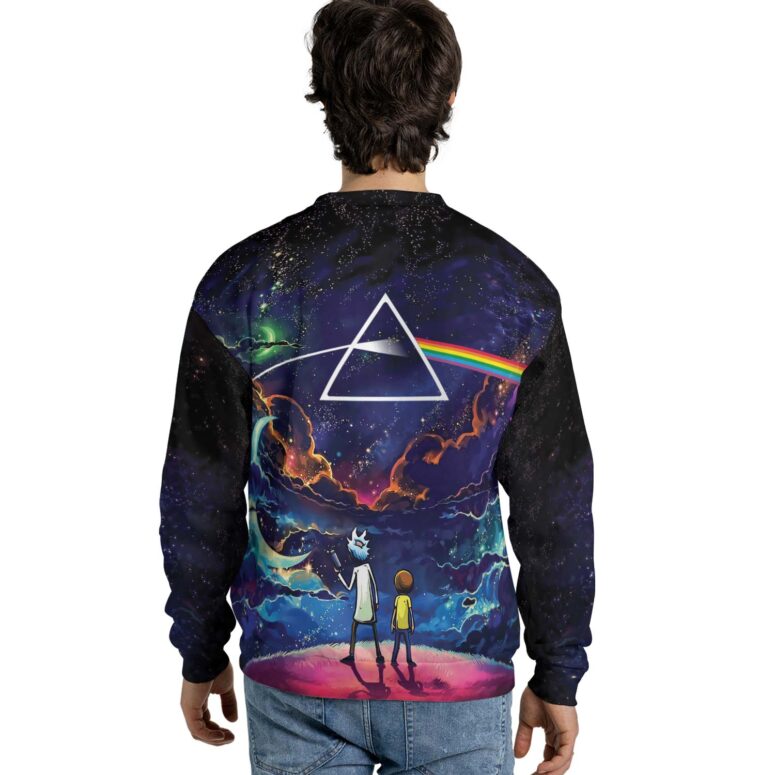 Rick and Morty Looking to DSOTM Pink Floyd Shirt