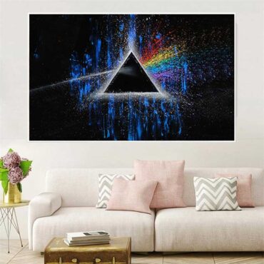 Pink Floyd Dark Side Of Moon Art Blue Canvas