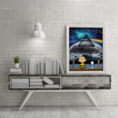 My Snoopy And Charlie Brown Looking Dark Side Of The Moon Canvas Vertical1pieces15theate - OtherBrick