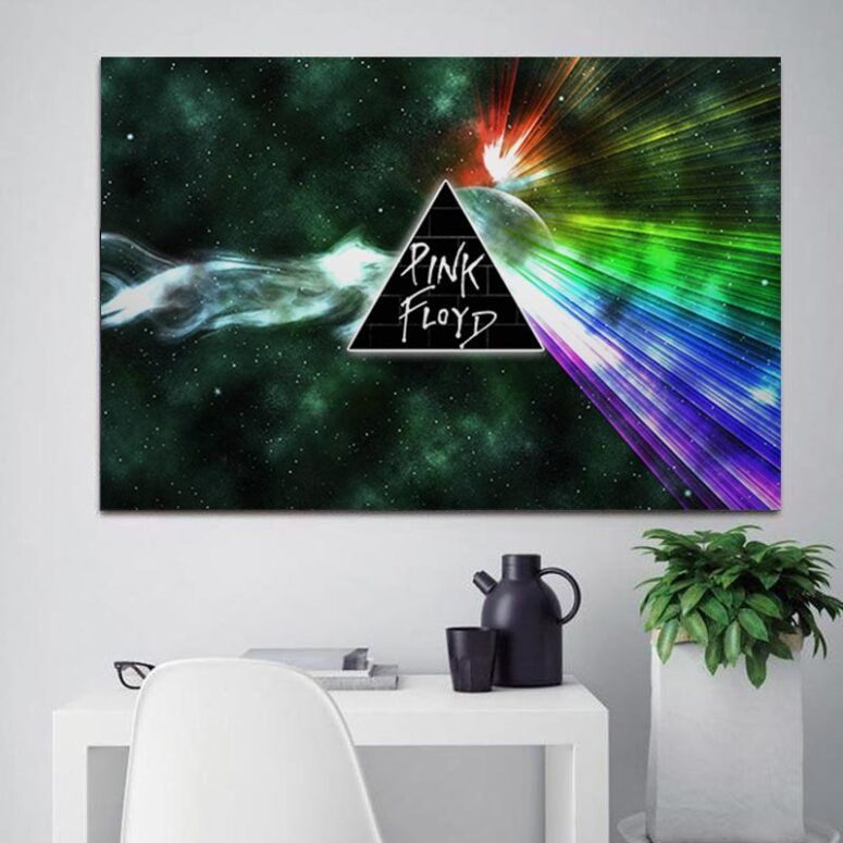 Dark Side Of Moon Galaxy Green Pink Floyd Canvas Dark Side Of Moon Galaxy Green Pink Floyd Canvas