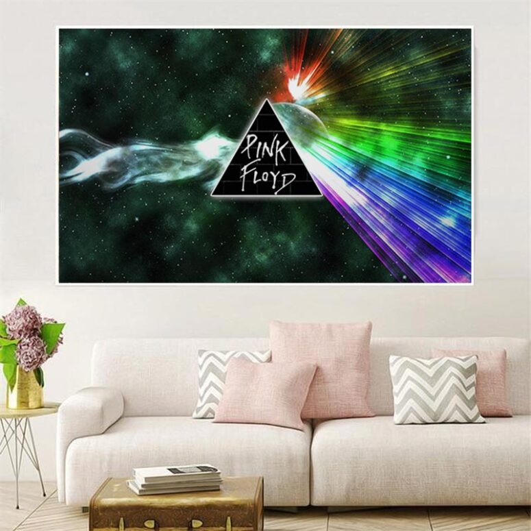 Dark Side Of Moon Galaxy Green Pink Floyd Canvas Dark Side Of Moon Galaxy Green Pink Floyd Canvas