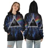 Pink Floyd Dark Side Of Moon Art Blue Full Print Shirt Pf Tn23 Hoodie Mockup (women) - OtherBrick