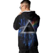 Pink Floyd Dark Side Of Moon Art Blue Full Print Shirt Pf Tn23 Hoodie Back - OtherBrick