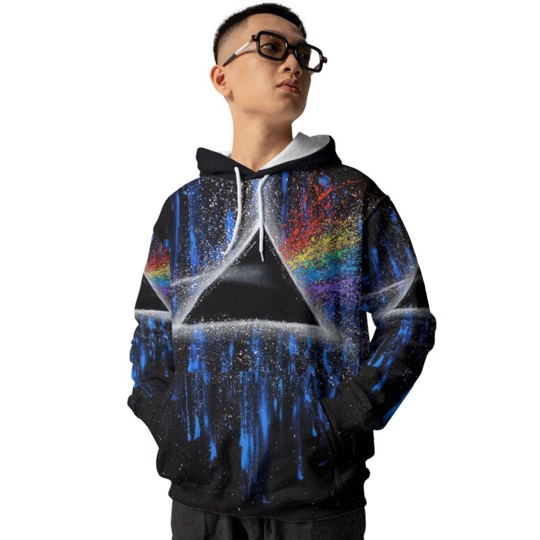 Pink Floyd Dark Side Of Moon Art Blue Full Print Shirt Pink Floyd Dark Side Of Moon Art Blue Full Print Shirt