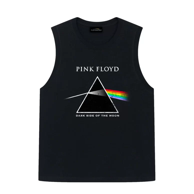 Pink Floyd Dark Side of the Moon Black Distressed Fitted Shirt Pink Floyd Dark Side of the Moon Black Distressed Fitted Shirt