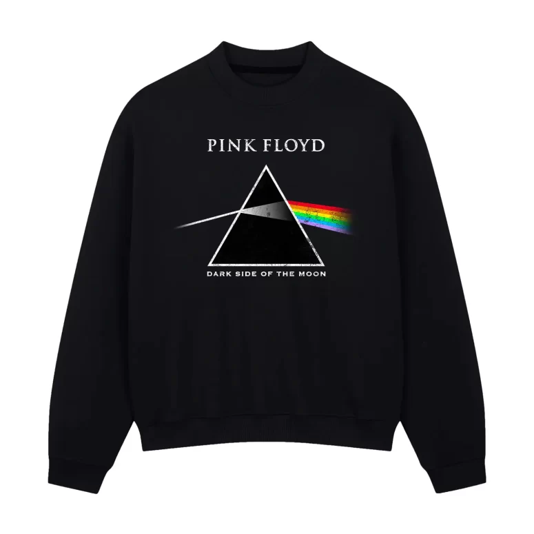 Pink Floyd Dark Side of the Moon Black Distressed Fitted Shirt Pink Floyd Dark Side of the Moon Black Distressed Fitted Shirt