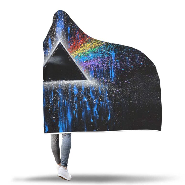 Pink Floyd Dark Side Of Moon Art Blue Hooded Blanket