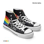 Dark Side Of The Moon Watercolor Painting – Pink Floyd Retro Hightop Canvas Shoes 1 - OtherBrick