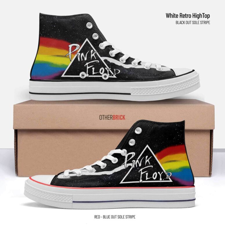 Dark side of The Moon Watercolor Painting - Pink Floyd Canvas Shoes Dark side of The Moon Watercolor Painting - Pink Floyd Canvas Shoes