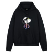 Joe Cool I’m In Pink Floyd Style Snoopy Front Hoodie Black - OtherBrick