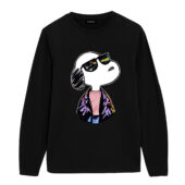 Joe Cool I’m In Pink Floyd Style Snoopy Front Longsleeve Black - OtherBrick