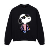 Joe Cool I’m In Pink Floyd Style Snoopy Front Sweatshirt Black - OtherBrick