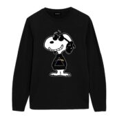 Joe Cool Pink Floyd Is Cool Snoopy Music Front Longsleeve Black - OtherBrick