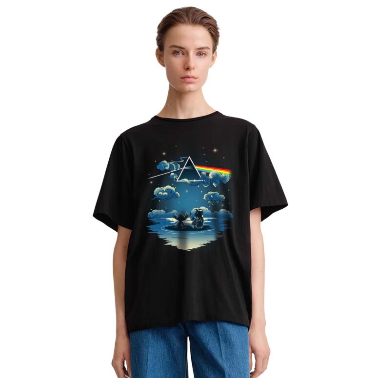 Lilo And Stitch Starry Sky Pink Floyd Shirt