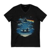 Lilo And Stitch Starry Sky Pink Floyd Front Vneck Black - OtherBrick