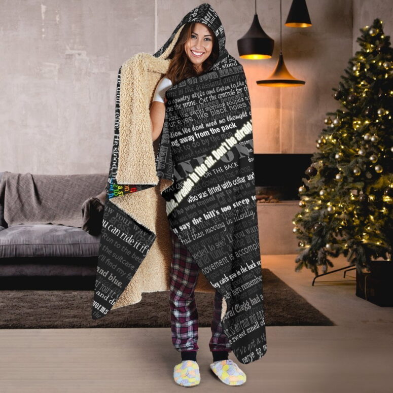 Pink floyd Lyric Hooded Blanket