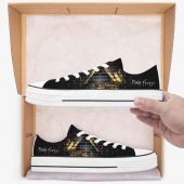 Dark Side Of The Moon Album Art Rainbow Pink Floyd Canvas Shoes Lowtop Whitr - OtherBrick