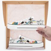 Division Bell Meets The Dark Side Of The Wall – Pink Floyd Low Top Retro Canvas Shoes B Mockup - OtherBrick