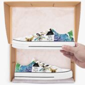 Division Bell X Dark Side Of The Moon – Pink Floyd Low Top Retro Canvas Shoes - OtherBrick