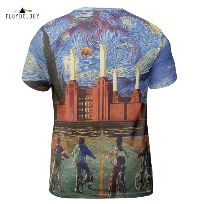 Pigs Can Fly Stranger Things x Animals Van Gogh Pink Floyd Shirt