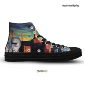 Wish You Were Here Animals Dsotm Album Collage – Pink Floyd Black Canvas Shoes - OtherBrick