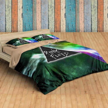 Dark Side Of Moon Galaxy Green Pink Floyd Bedding Set